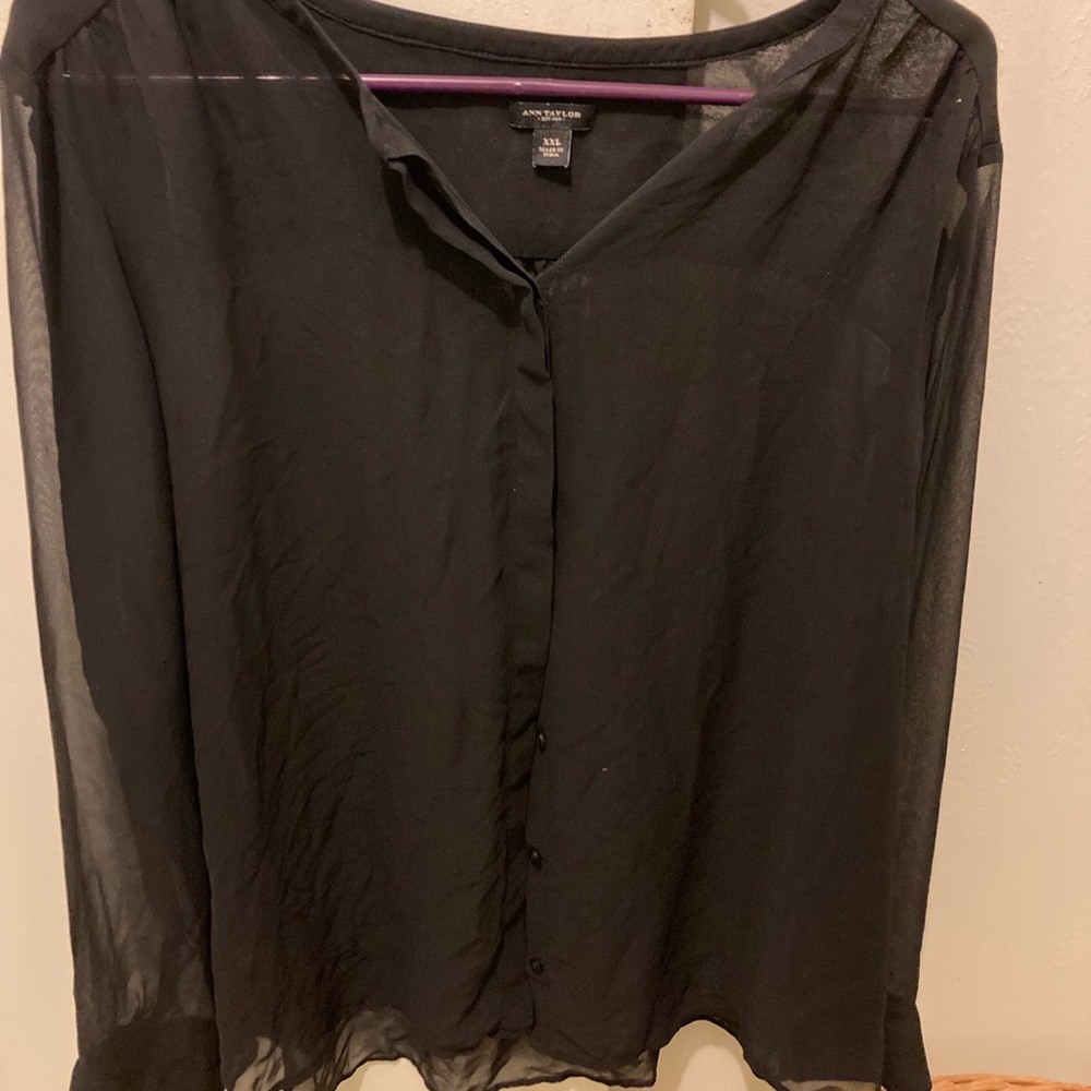 Sheer dress blouse Ann Taylor